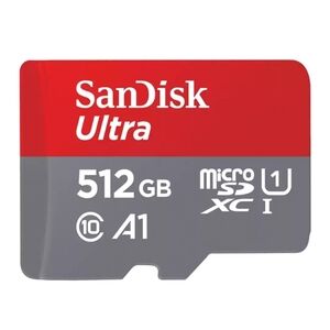 Andis 512GB microSDXC Card with Adapter - Red and White